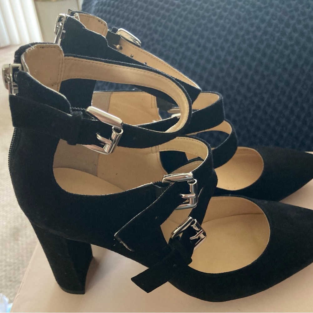 Ivanka Trump 3 inch Black 3 strap Heels